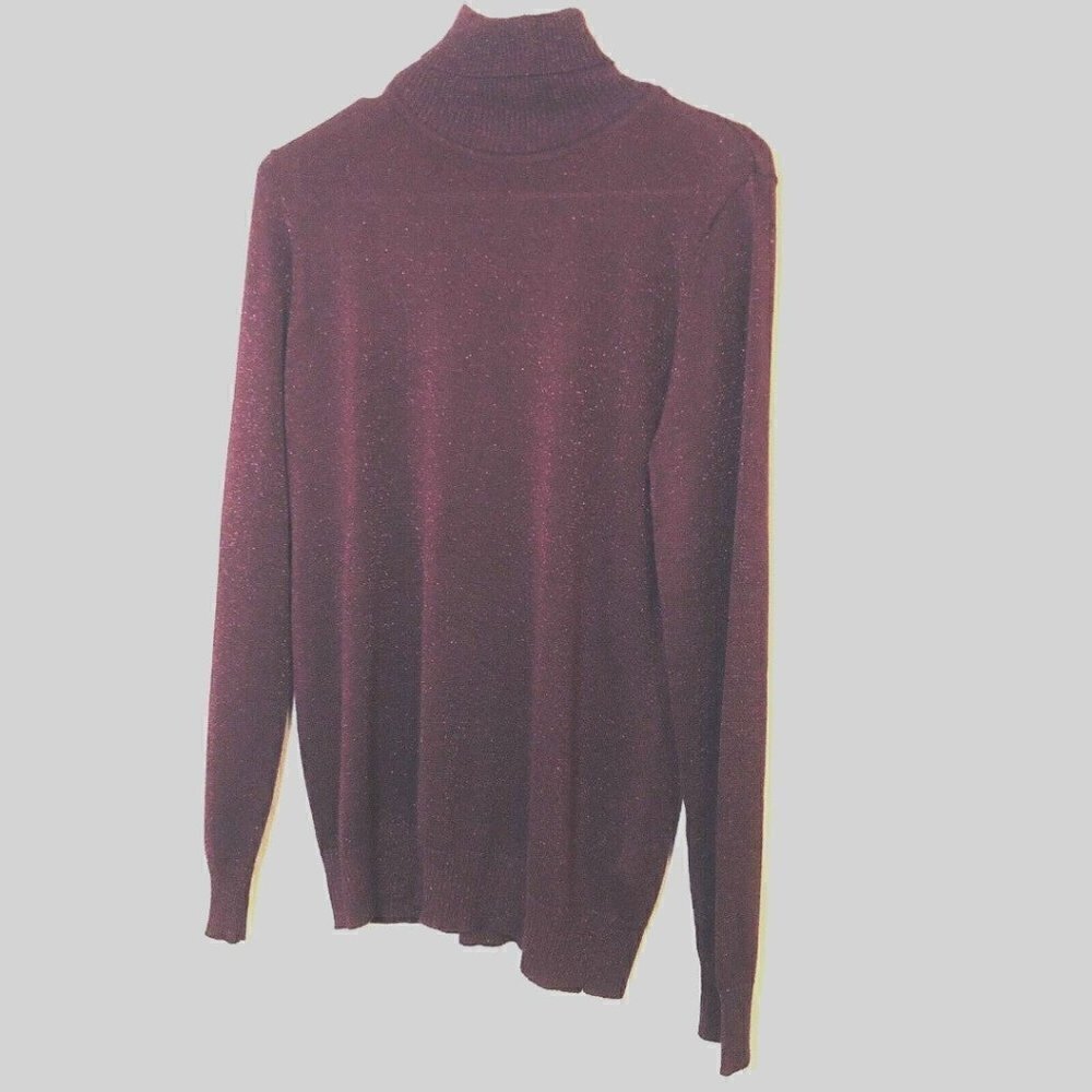 Joseph A Women’s Burgundy Sparkle Silk Top Size M